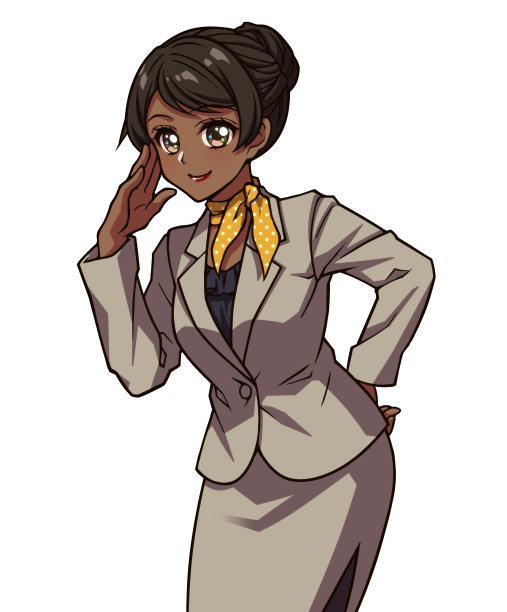 剪辑艺术的女人在西装在动漫风格图片下载