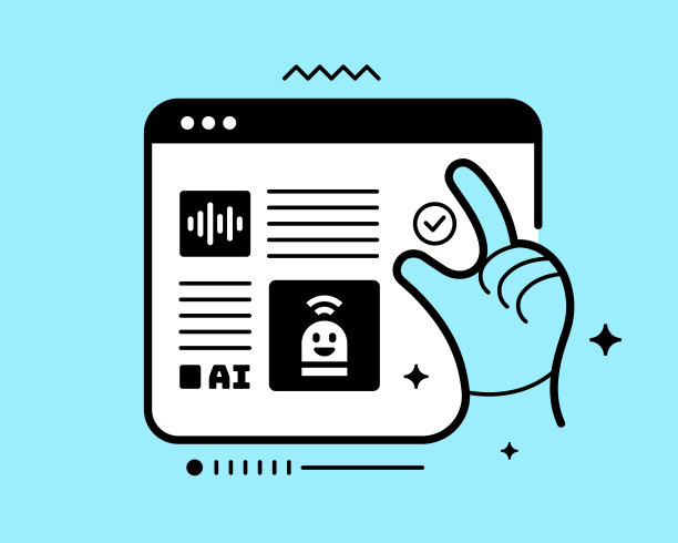 线条Web浏览器设计与图标的人工智能图片下载