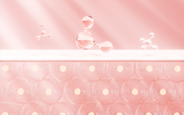 细胞和皮肤组织，护肤和生物医学概念，3d渲染。图片下载