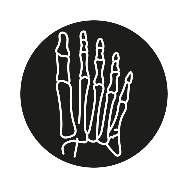 脚骨折线黑色图标。图片下载