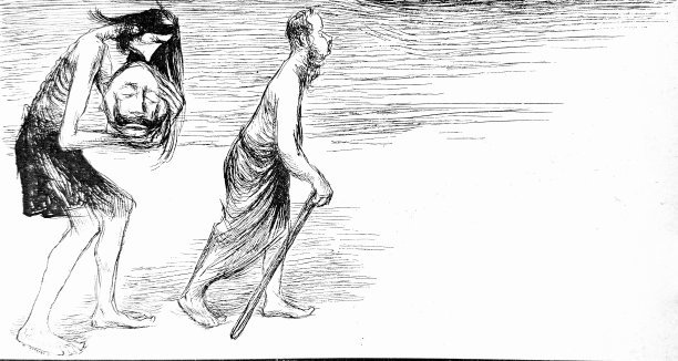 两个可怜的人从沙漠里抬回了德皇威廉二世的头颅图片下载