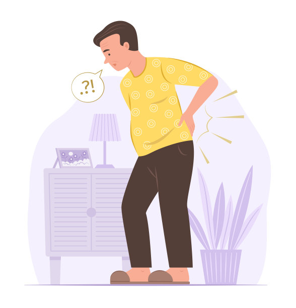 老年男子腰痛保健概念图解图片下载