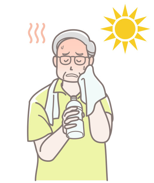 一位中暑的老人补水图图片下载