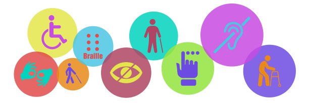 精神、身体、感官和智力残疾的标志。一组残疾图标。图片下载