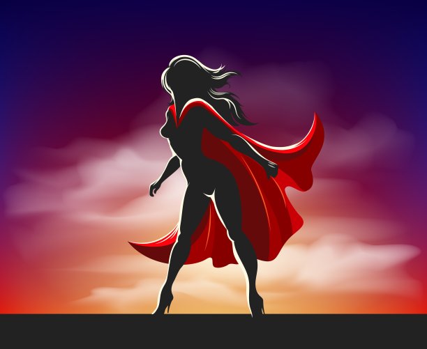 摆出观看姿势的超级女英雄图片下载