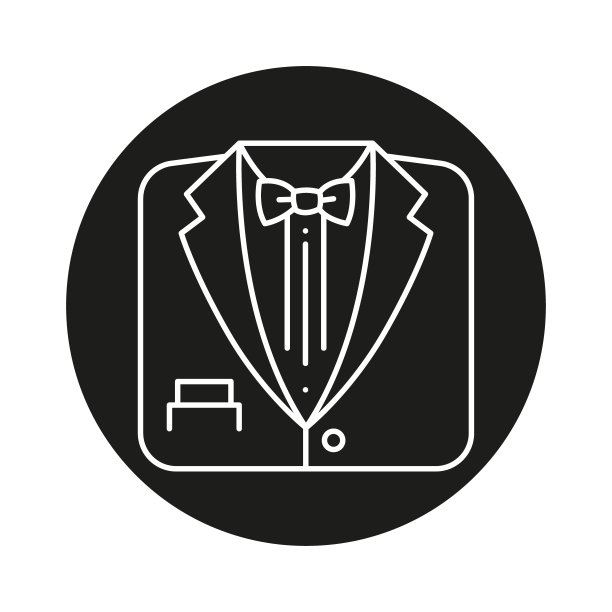 着装规范线黑色图标。签署的网页，移动应用程序，按钮，标志图片下载