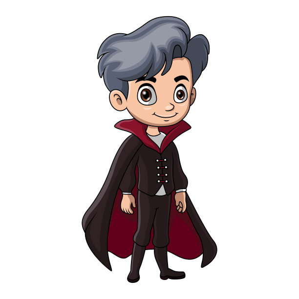 可爱的卡通小男孩穿着魔鬼服装图片下载