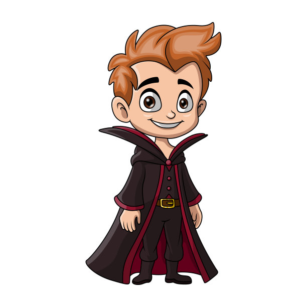 可爱的卡通小男孩穿着魔鬼服装图片下载