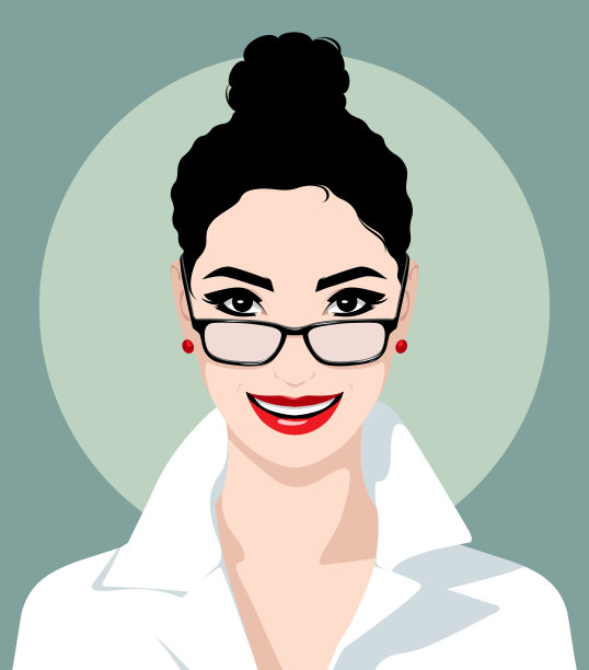 矢量肖像自信的微笑的女商人图片下载