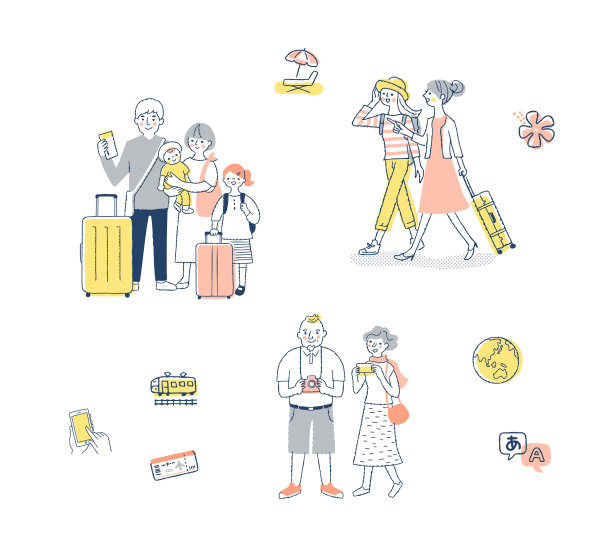 一套旅游形象人物和物品图片下载