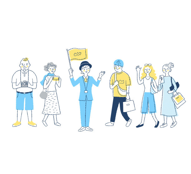 入站:女导游及旅游客人图片下载