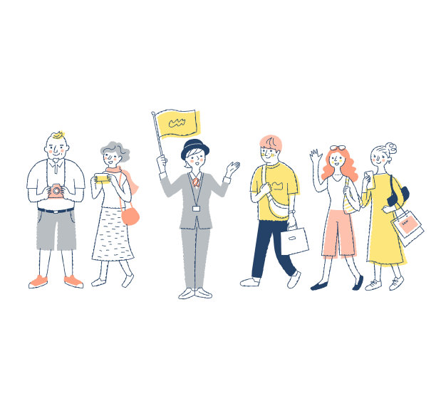 入站:女导游及旅游客人图片下载