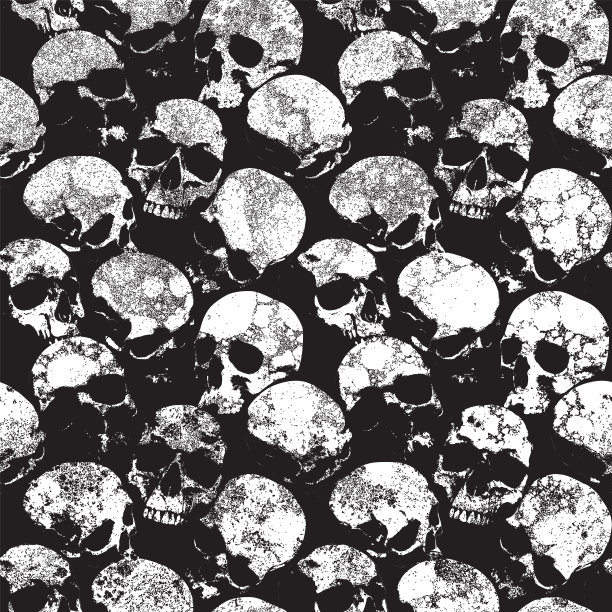 人类头骨的无缝图案图片下载