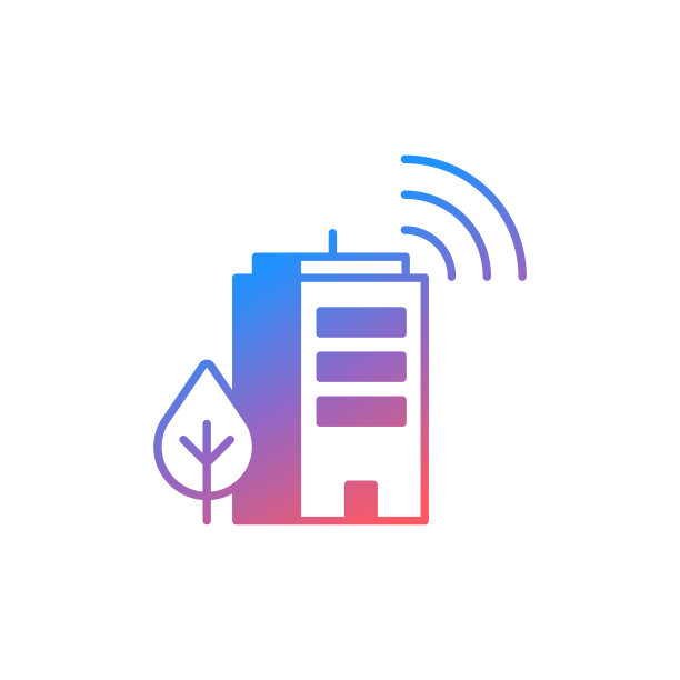 智慧城市渐变颜色实线图标设计。适用于信息图表，网页，移动应用程序，UI, UX和GUI设计。图片下载