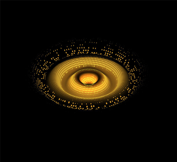 三维波浪涟漪效应，矢量声音冲击圆动态效果，发光数字移动黄色同心圆波图片下载