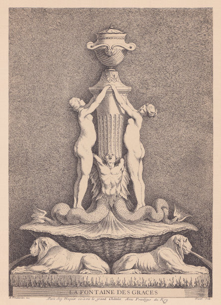 一个花园花瓶的历史设计，木刻，出版于1891年图片下载