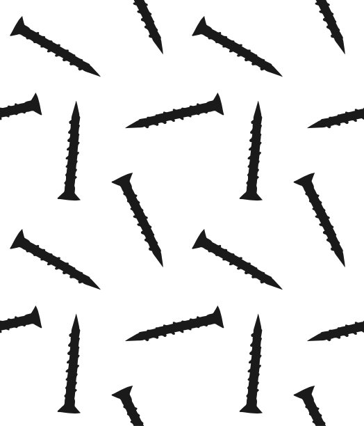 矢量无缝模式手绘涂鸦素描螺丝轮廓图片下载