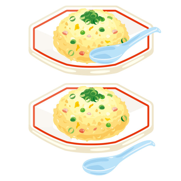 炒饭放在盘子里图片下载