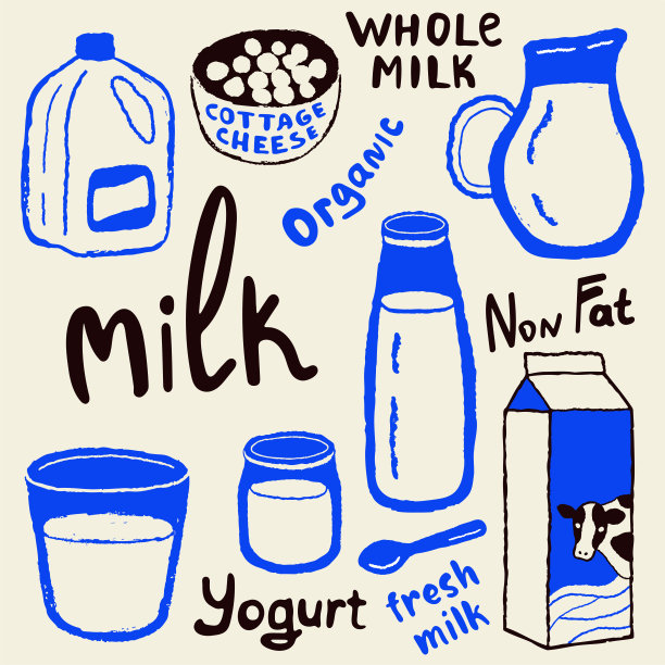 乳制品涂鸦矢量插画合集图片下载