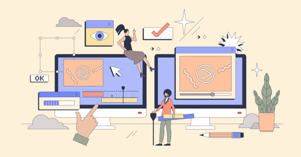 动画设计和电影制作工作小人神经主义概念图片下载