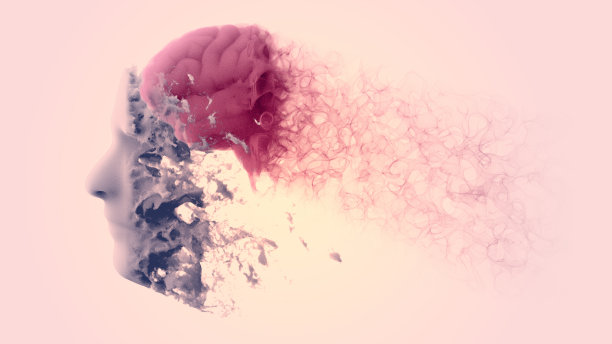 从侧面看大脑。退行性疾病。帕金森和老年痴呆症图片下载