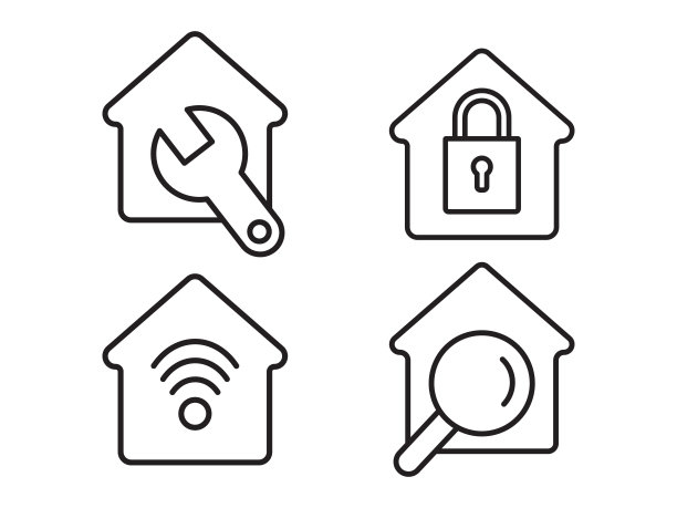 图标是一个房子的代表，孤立在一个干净的背景。这个简单的矢量符号唤起了温暖和安全感，体现了家的概念。图片下载