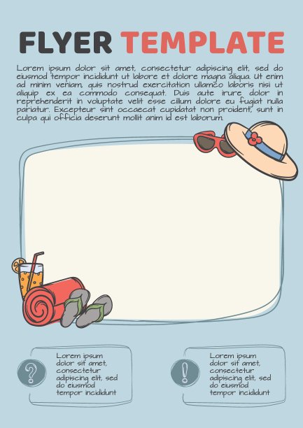 矢量传单设计有关旅游，度假和旅游。可编辑的广告模板，公告，横幅图片下载