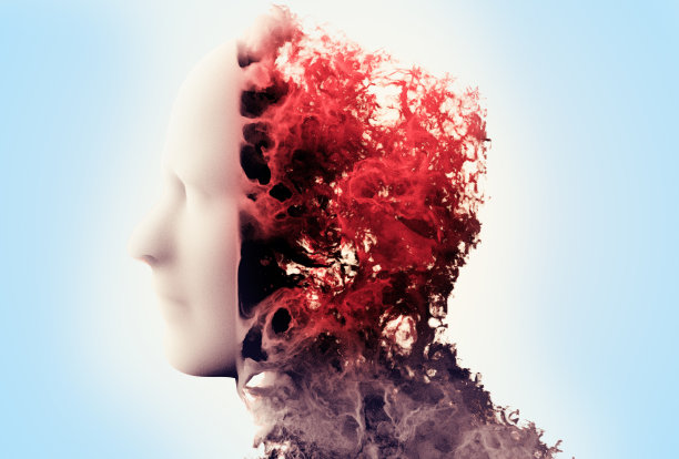 从侧面看脸。褪色的记忆。退行性疾病。阿尔茨海默图片下载