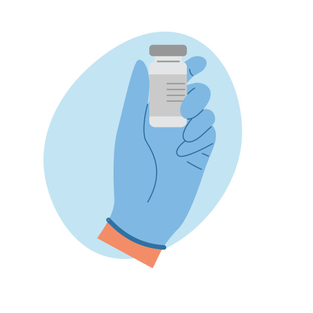 医生戴着无菌手套，手里拿着装有注射疫苗的安瓿瓶。预防疾病。图片下载