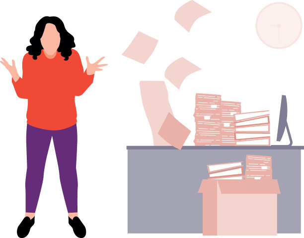 这个女孩正站在办公室里。图片下载