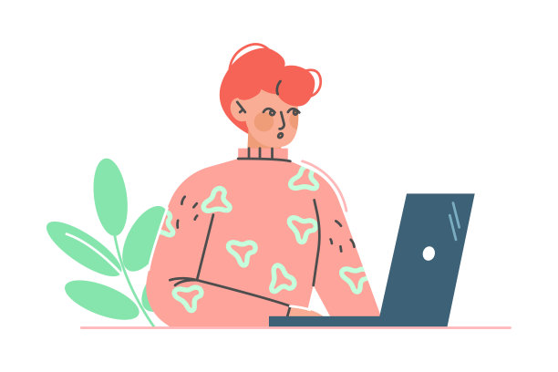 男人坐在笔记本电脑前，因网络犯罪而感到沮丧矢量插画图片下载