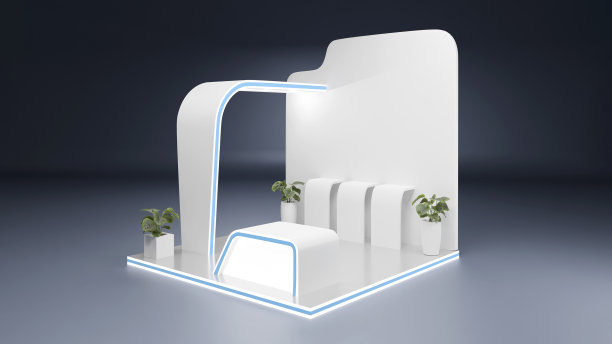 空展台模型和led灯，3d渲染图片下载