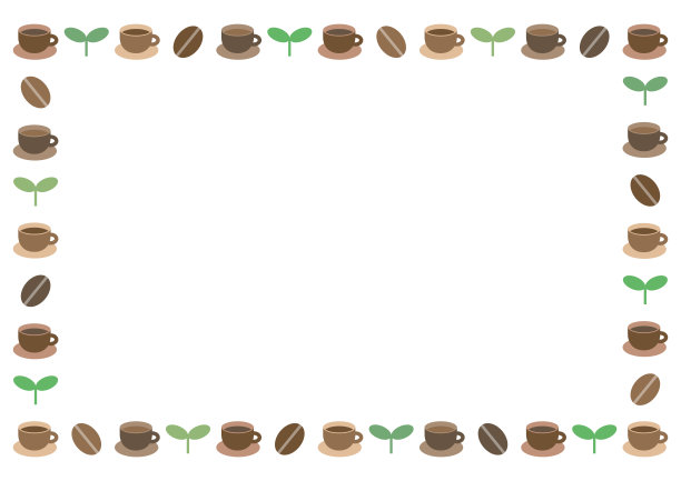 咖啡和豆子和叶子框架矢量插图。有机咖啡的图片。图片下载