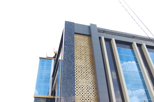 蓝色玻璃设计的政府大楼图片下载