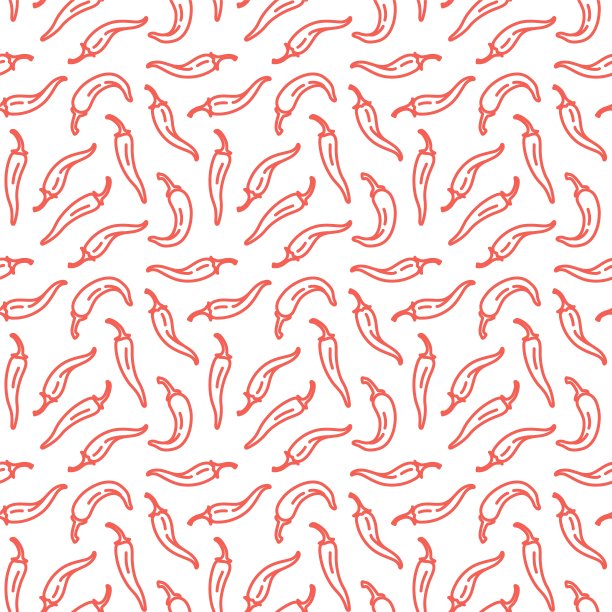 辣椒线条图标无缝图案图片下载