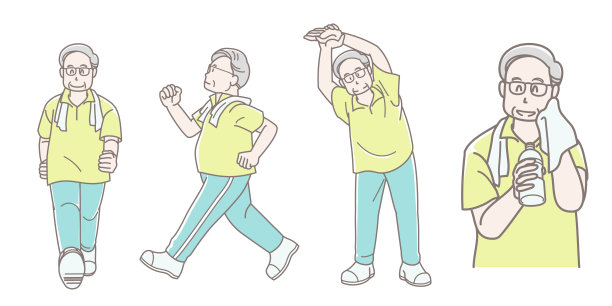 长者运动养生图(一组)图片下载