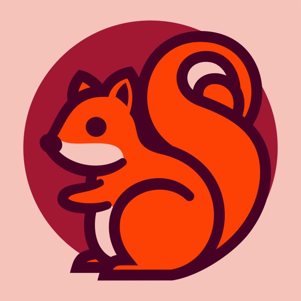 矢量插图松鼠简单的吉祥物风格。图片下载