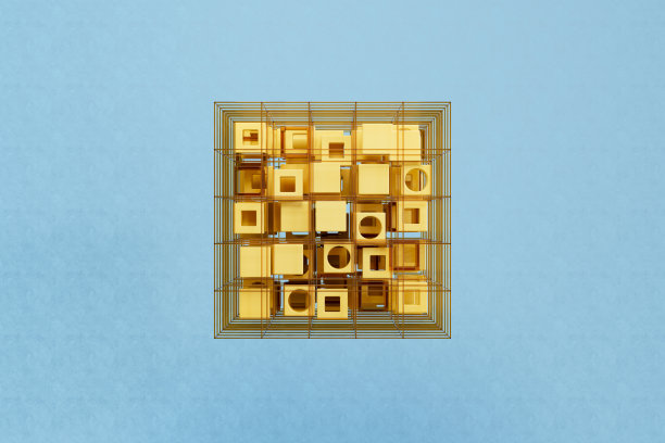 数据立方体连接，抽象技术背景图片下载