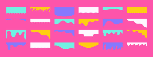 顶部模板分隔设置滴，波，有机和几何形状。隔离矢量模板的网站，应用程序，海报，横幅。图片下载