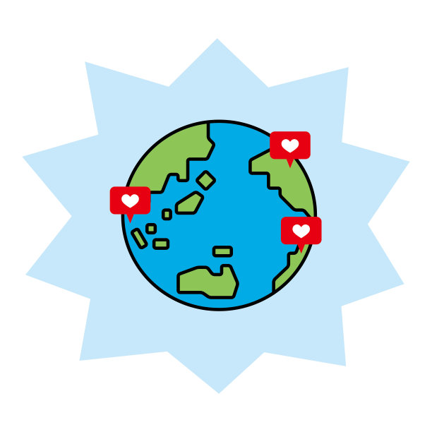 带有“喜欢”标记的地球剪贴画图片下载