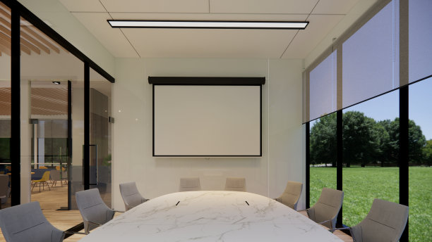 室内空现代阁楼办公室开放空间现代办公室镜头。现代开放式大堂及接待区会议室设计。3D渲染。图片下载