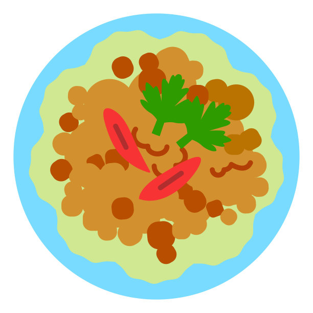 泰式美食大羊肉图标插图图片下载