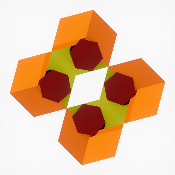 彩色对称立体人物3d渲染数字插画图片下载