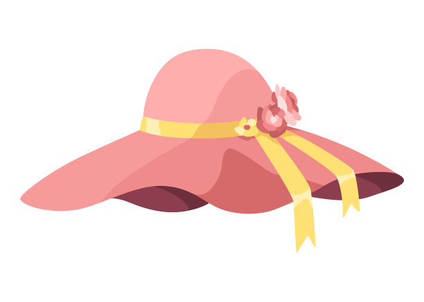 卡通帽子图标。带蝴蝶结的女性头饰。夏季女性复古时尚帽子向量。插图女性配饰图片下载