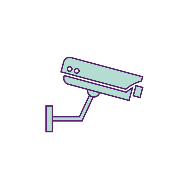 固定闭路电视，安全摄像头图标矢量模板插图设计图片下载