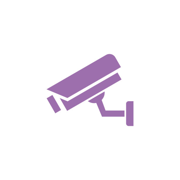 固定闭路电视，安全摄像头图标矢量模板插图设计图片下载