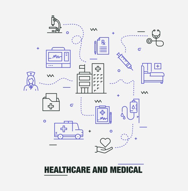 医疗保健和医疗相关的矢量横幅设计概念。全局多球体随时可用的模板。网页横幅，网站标题，杂志，移动应用程序等。现代设计。图片下载