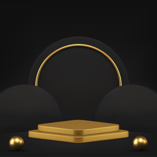 黑色豪华3d讲台基座模拟时装产品展示呈现现实向量图片下载