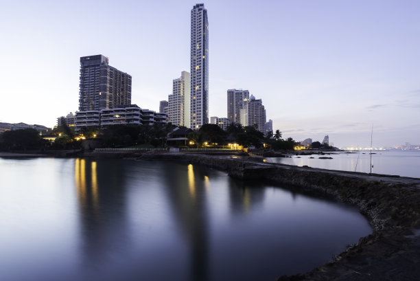 芭堤雅酒店紧挨着海滩，芭堤雅市靠海。图片下载