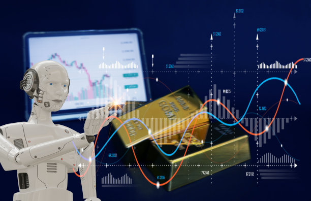 黄金股票交易中的人工智能机器人图片下载